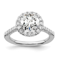 14k White Gold 1/2ct Lab Grown Diamond VS/SI+ G+ 2ct Center Semi Eng Ring