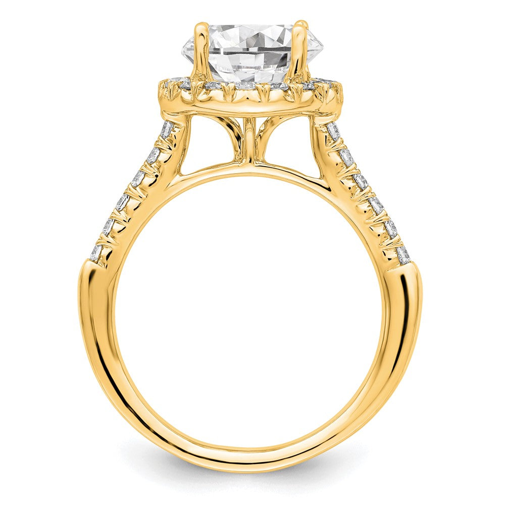 14k 1/2ct Lab Grown Diamond VS/SI+ G+ 2ct Center Round Semi Eng Ring