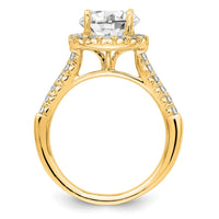 14k 1/2ct Lab Grown Diamond VS/SI+ G+ 2ct Center Round Semi Eng Ring