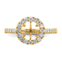 14k 1/2ct Lab Grown Diamond VS/SI+ G+ 2ct Center Round Semi Eng Ring