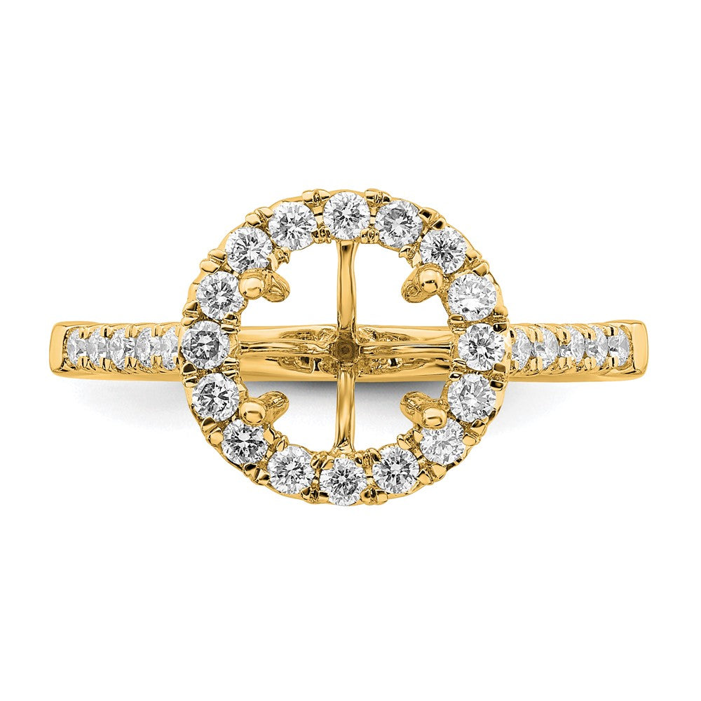 14k 1/2ct Lab Grown Diamond VS/SI+ G+ 2ct Center Round Semi Eng Ring