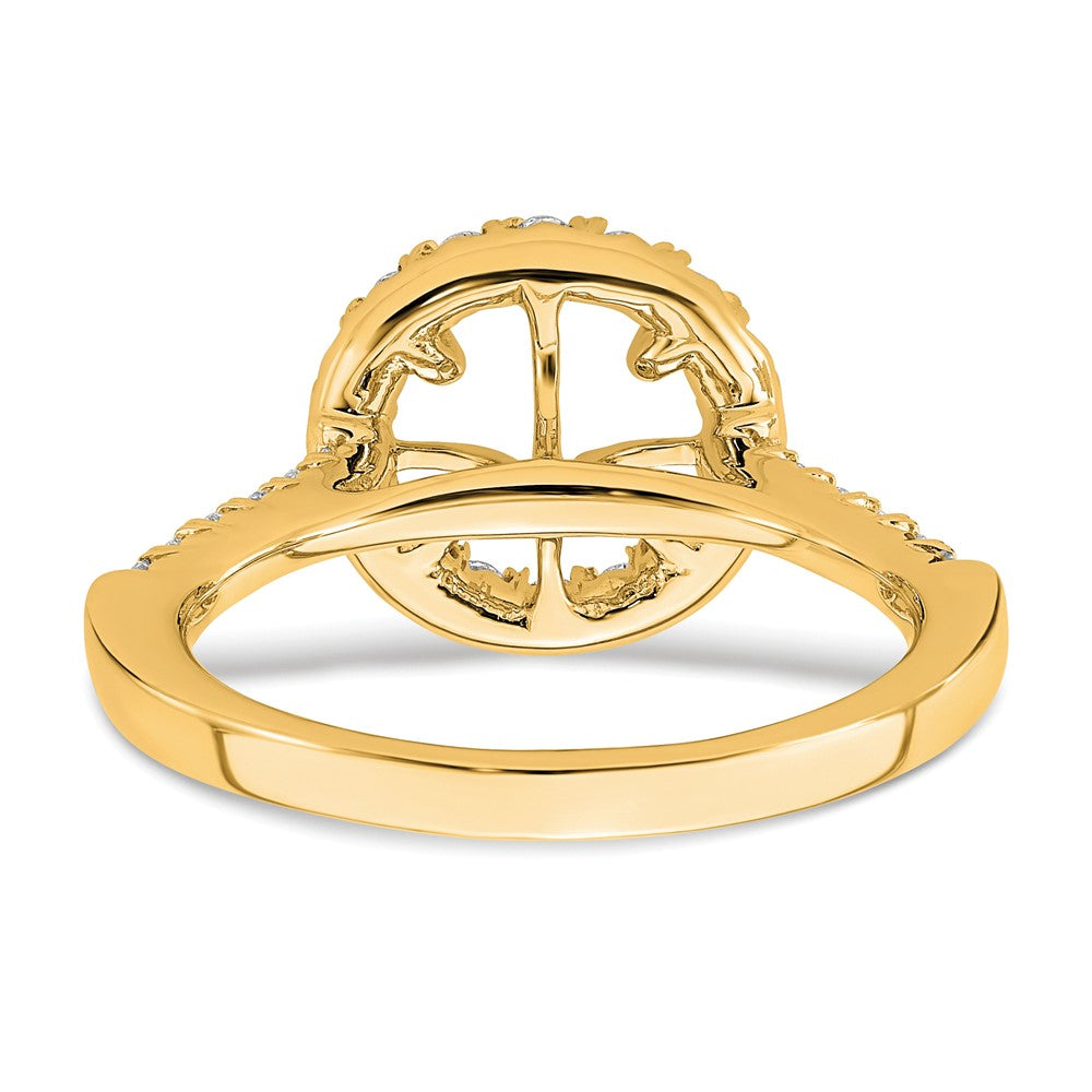 14k 1/2ct Lab Grown Diamond VS/SI+ G+ 2ct Center Round Semi Eng Ring