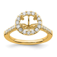 14k 1/2ct Lab Grown Diamond VS/SI+ G+ 2ct Center Round Semi Eng Ring