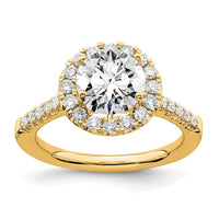 14k 1/2ct Lab Grown Diamond VS/SI+ G+ 2ct Center Round Semi Eng Ring