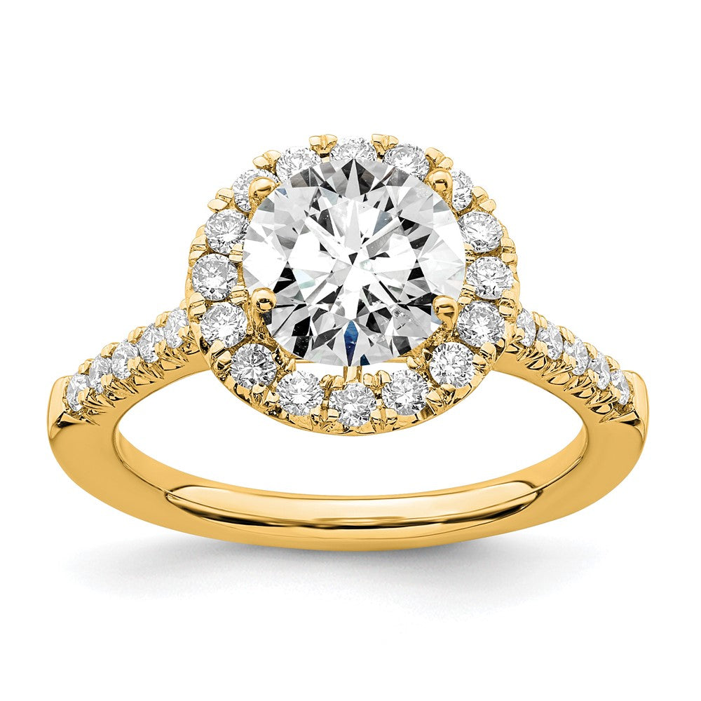 14k 1/2ct Lab Grown Diamond VS/SI+ G+ 2ct Center Round Semi Eng Ring
