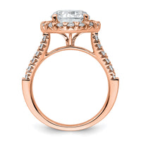 14k Rose Gold 5/8 ct Lab Grown Diamond VS/SI+ G+ 3 ct Center Semi Eng Ring