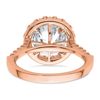 14k Rose Gold 5/8 ct Lab Grown Diamond VS/SI+ G+ 3 ct Center Semi Eng Ring