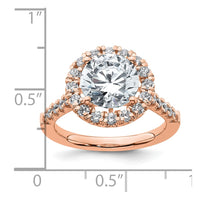 14k Rose Gold 5/8 ct Lab Grown Diamond VS/SI+ G+ 3 ct Center Semi Eng Ring