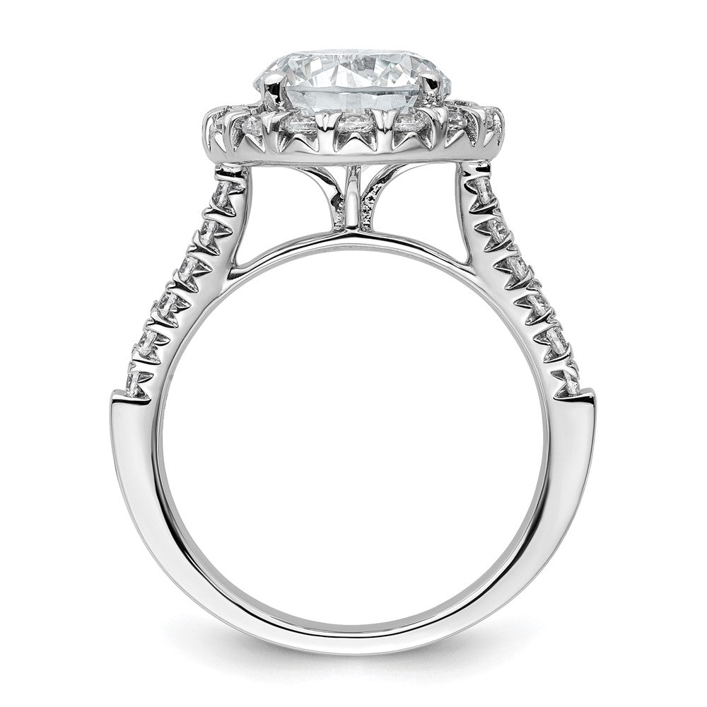 14k White Gold 5/8 ct Lab Grown Diamond VS/SI+ G+ 3 ct Center Semi Eng Ring