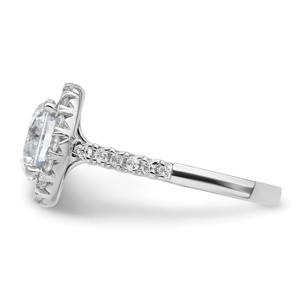 14k White Gold 5/8 ct Lab Grown Diamond VS/SI+ G+ 3 ct Center Semi Eng Ring