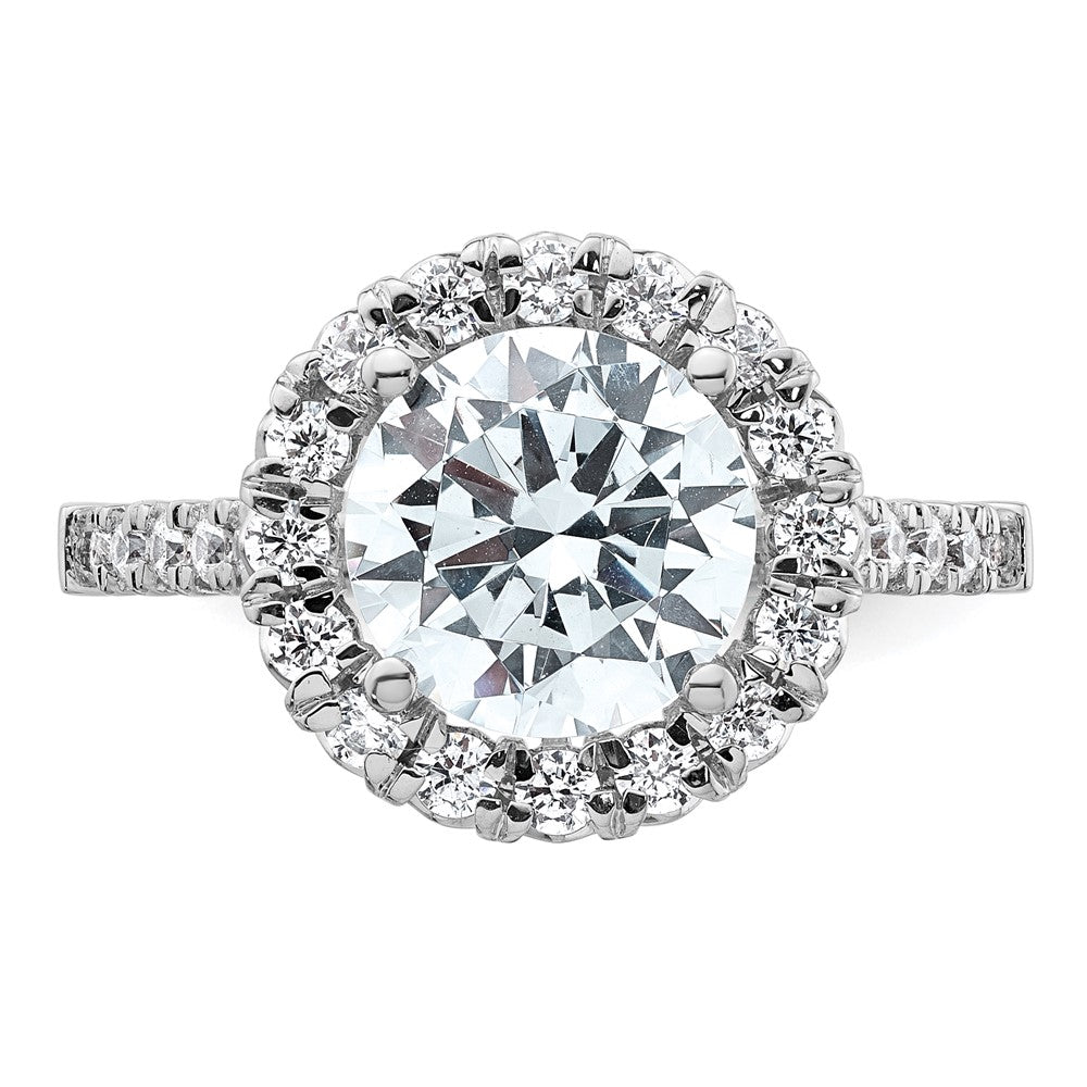 14k White Gold 5/8 ct Lab Grown Diamond VS/SI+ G+ 3 ct Center Semi Eng Ring