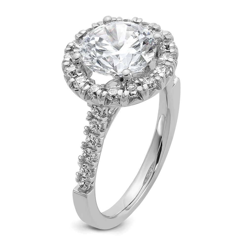 14k White Gold 5/8 ct Lab Grown Diamond VS/SI+ G+ 3 ct Center Semi Eng Ring
