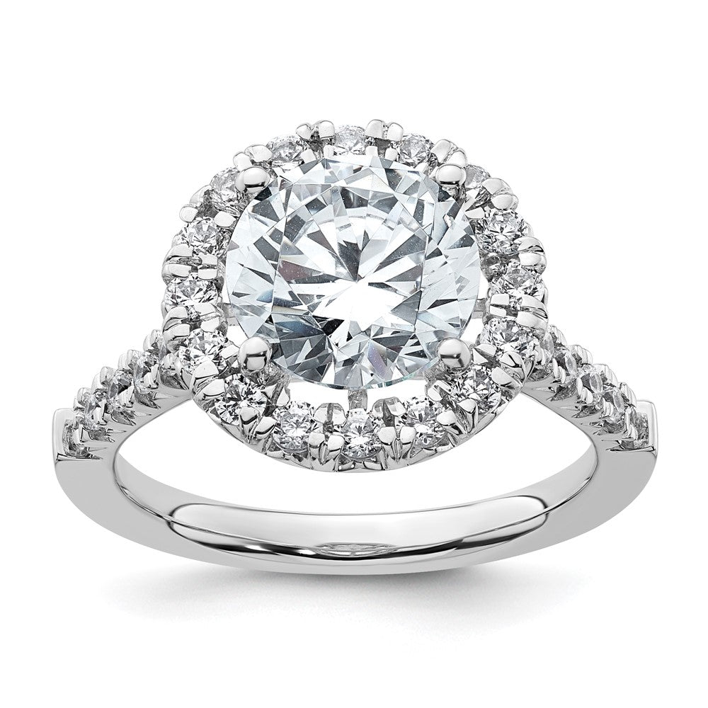 14k White Gold 5/8 ct Lab Grown Diamond VS/SI+ G+ 3 ct Center Semi Eng Ring