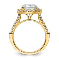 14k 5/8 ct Lab Grown Diamond VS/SI+ G+ 3 ct Center Round Semi Eng Ring