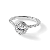 14kw Cert 2 1/2ct Oval Lab Grown VS/SI+ G+ Dia Halo Comp Engagement Ring