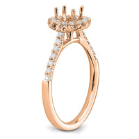 14kr 1/3ct Lab Grown Diamond VS/SI+ G+ 1/2ct Oval Semi Halo Eng Ring