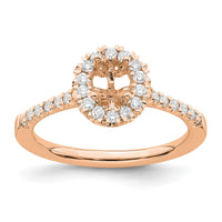 14kr 1/3ct Lab Grown Diamond VS/SI+ G+ 1/2ct Oval Semi Halo Eng Ring
