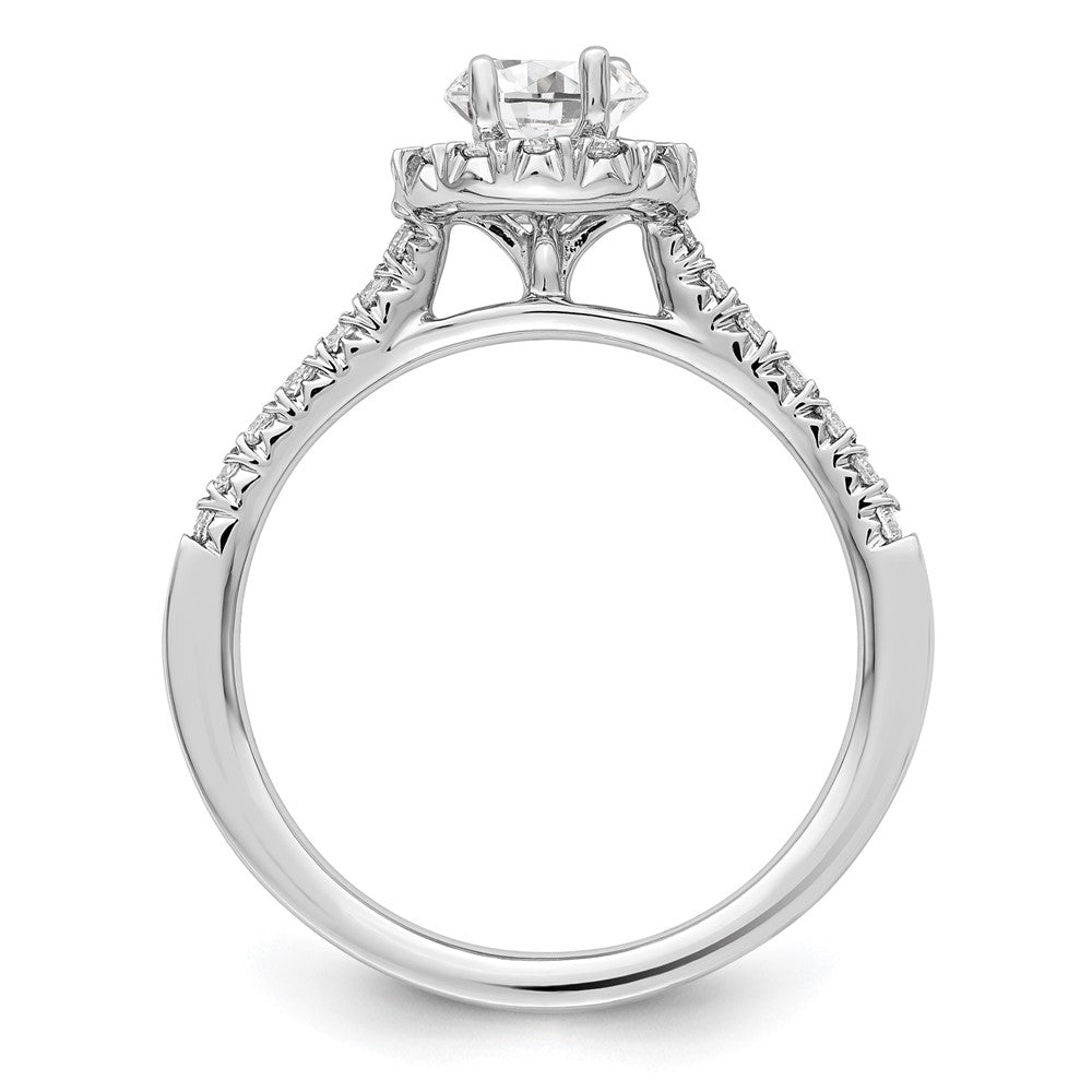 TO 14kw 1/3 ct Lab Grown DIA. VS+ F+ Oval Halo Semi-mount Eng. Ring