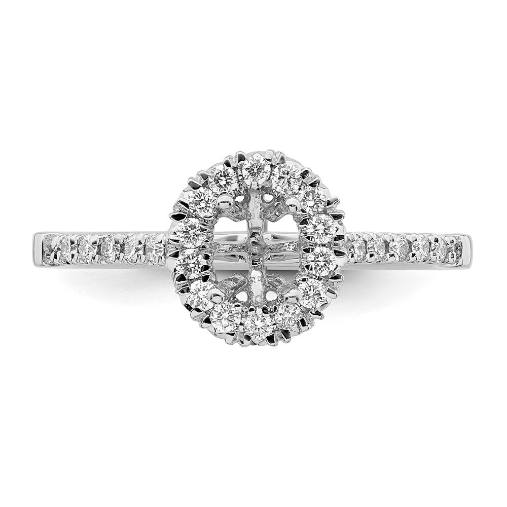 TO 14kw 1/3 ct Lab Grown DIA. VS+ F+ Oval Halo Semi-mount Eng. Ring