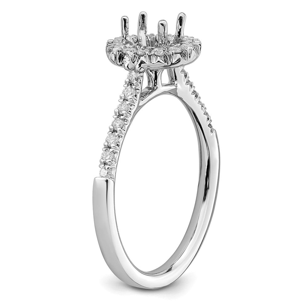 TO 14kw 1/3 ct Lab Grown DIA. VS+ F+ Oval Halo Semi-mount Eng. Ring
