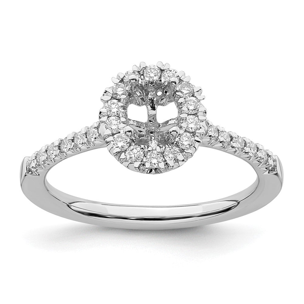 TO 14kw 1/3 ct Lab Grown DIA. VS+ F+ Oval Halo Semi-mount Eng. Ring