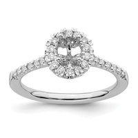 TO 14kw 1/3 ct Lab Grown DIA. VS+ F+ Oval Halo Semi-mount Eng. Ring