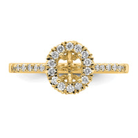 14k 1/3ct Lab Grown Diamond VS/SI+ G+ 1/2ct Oval Semi Halo Eng Ring