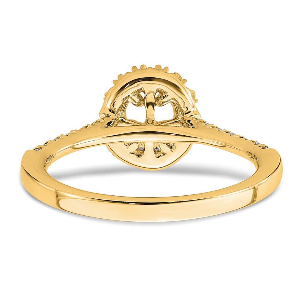 14k 1/3ct Lab Grown Diamond VS/SI+ G+ 1/2ct Oval Semi Halo Eng Ring