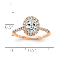 14k Rose TRUE ORIGIN Lab Grown Dia VS+ F+ S/M Oval Halo Eng. Ring