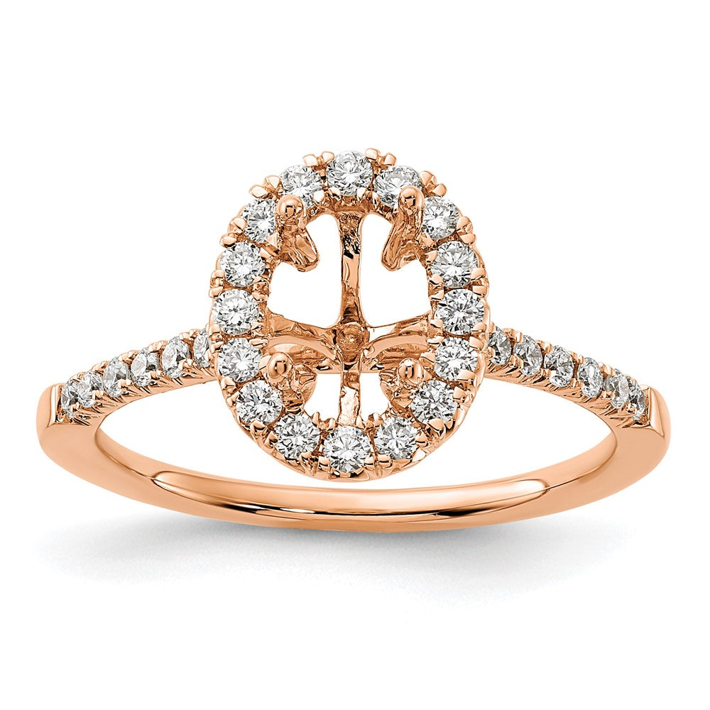 True Origin 14kr 1 3/8ct Cert Lab Grown Dia VS+ F+ Oval Comp Halo Eng Ring