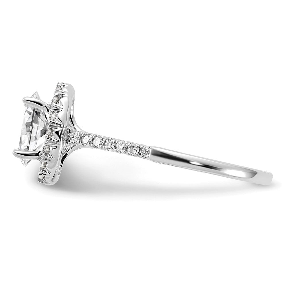 14kw 3/8ct Lab Grown Diamond VS/SI+ G+ 1ct Oval Semi Halo Eng Ring