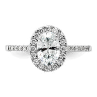 True Origin 14kw 1 3/8ct Cert Lab Grown Dia VS+ F+ Oval Comp Halo Eng Ring