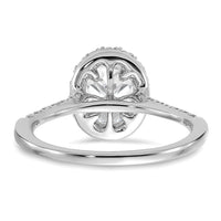 14kw 3/8ct Lab Grown Diamond VS/SI+ G+ 1ct Oval Semi Halo Eng Ring
