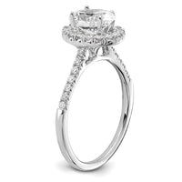 True Origin 14kw 3/8 ct Lab Grown DIA. VS+ F+ S/M Oval Halo Eng. Ring