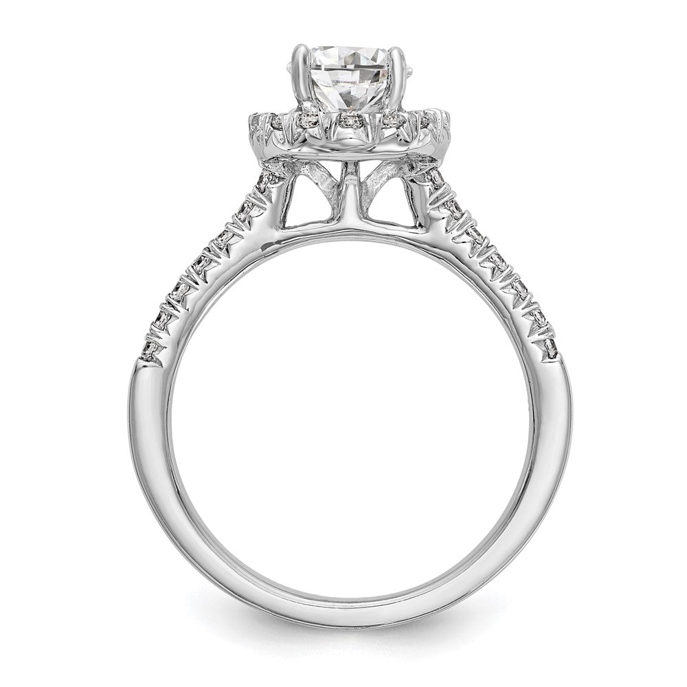 True Origin 14k 7/8ct Cert Lab Grown Dia VS+ F+ Oval S/M Halo Eng Ring