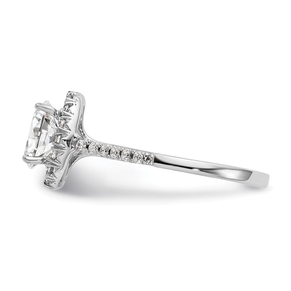 True Origin 14k 7/8ct Cert Lab Grown Dia VS+ F+ Oval S/M Halo Eng Ring