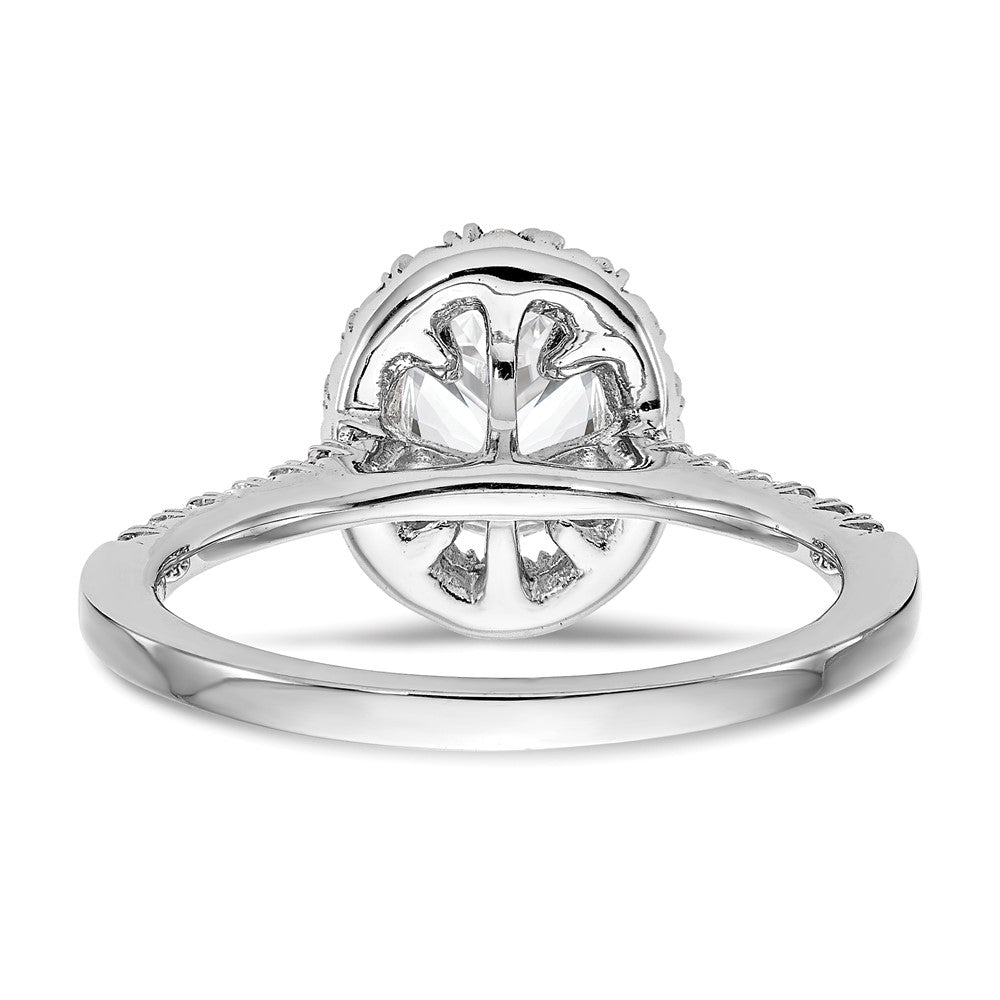 True Origin 14k 7/8ct Cert Lab Grown Dia VS+ F+ Oval S/M Halo Eng Ring