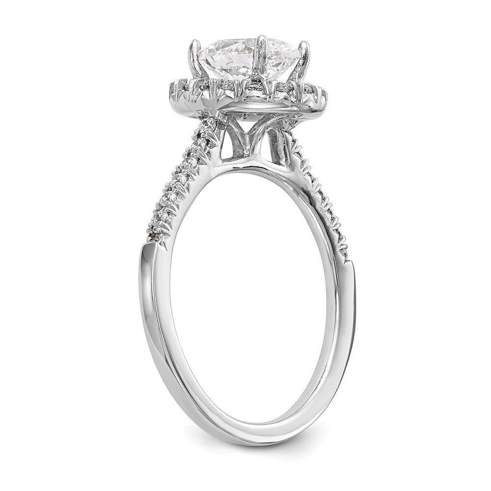 True Origin 14k 7/8ct Cert Lab Grown Dia VS+ F+ Oval S/M Halo Eng Ring