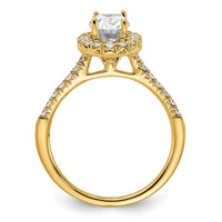 14k 7/8ct Lab Grown Diamond VS/SI+ G+ Oval Comp Halo Eng Ring