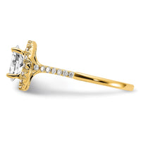 14k 7/8ct Lab Grown Diamond VS/SI+ G+ Oval Comp Halo Eng Ring