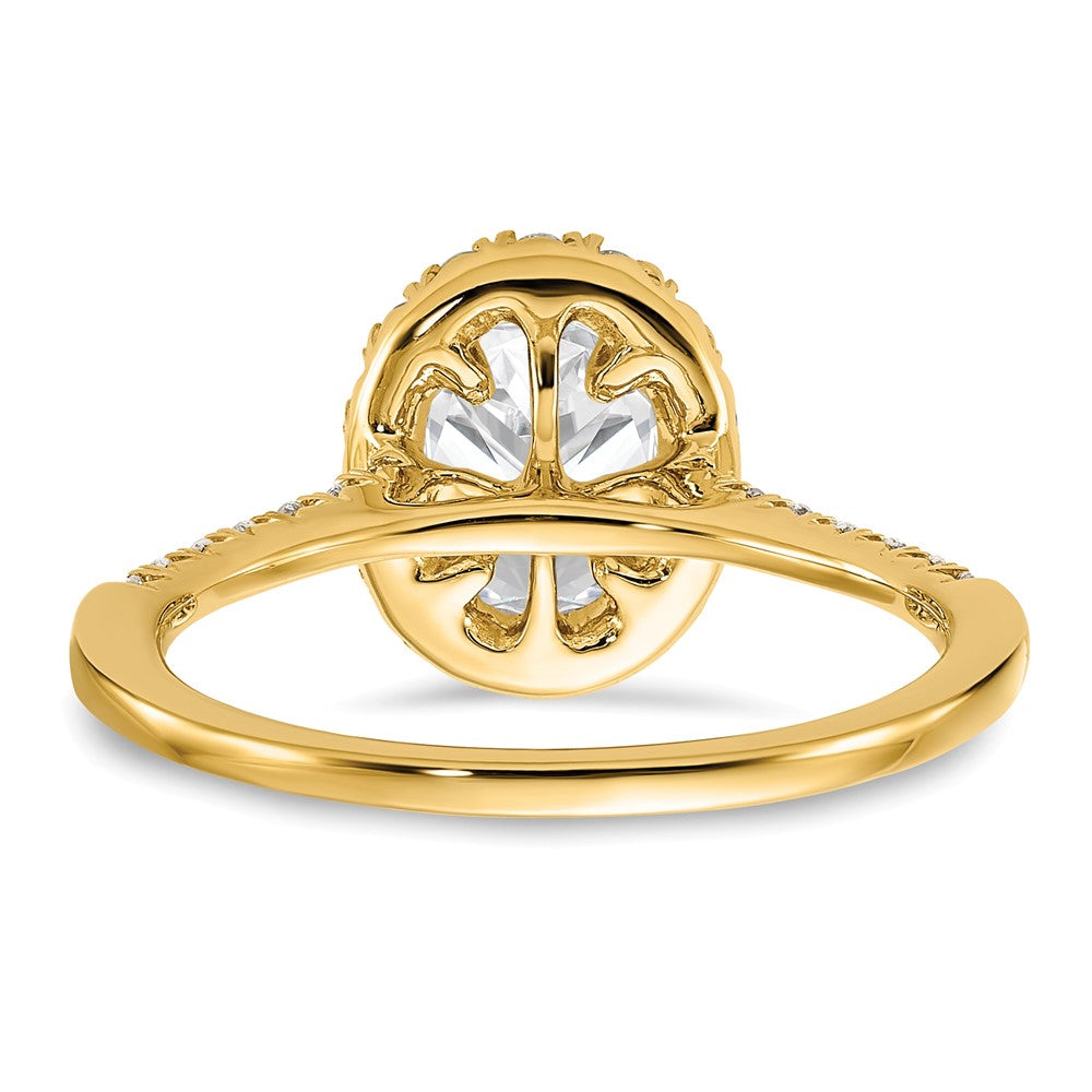 14k 3/8ct Lab Grown Diamond VS/SI+ G+ 1ct Oval Semi Halo Eng Ring