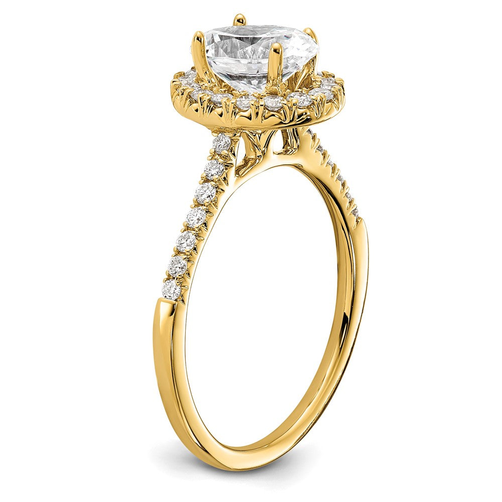 14k 3/8ct Lab Grown Diamond VS/SI+ G+ 1ct Oval Semi Halo Eng Ring