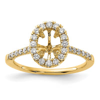 14k 7/8ct Lab Grown Diamond VS/SI+ G+ Oval Comp Halo Eng Ring