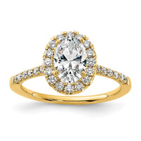 14k 3/8ct Lab Grown Diamond VS/SI+ G+ 1ct Oval Semi Halo Eng Ring