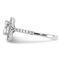 14k White 1/2 ct Lab Grown Dia VS/SI+ G+ 1 1/2 ct Center Oval Semi Eng Ring