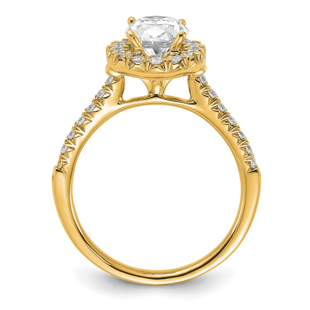 14k 1/2 ct Lab Grown Diamond VS/SI+ G+ 1 1/2 ct Center Oval Semi Eng Ring