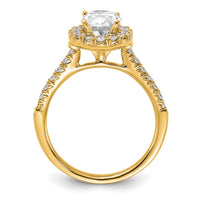 14k 1/2 ct Lab Grown Diamond VS/SI+ G+ 1 1/2 ct Center Oval Semi Eng Ring