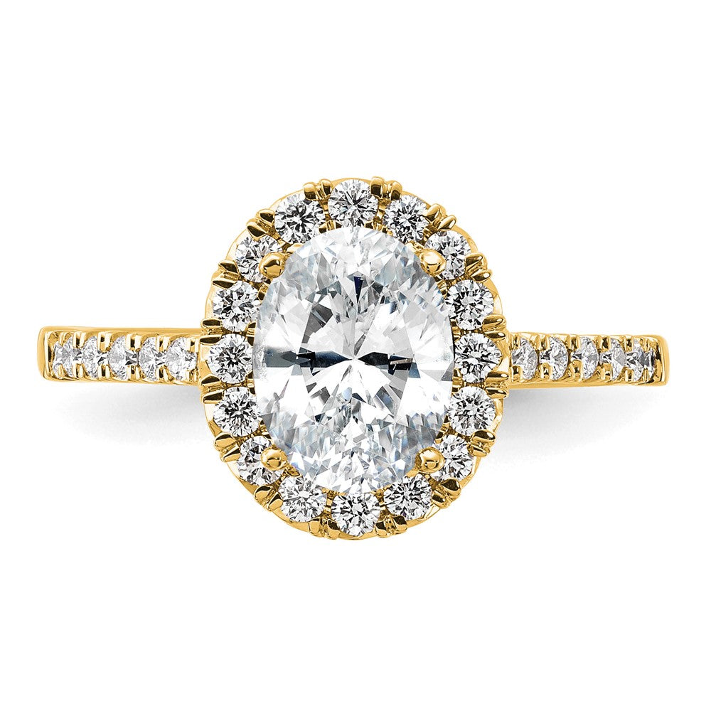 14k 1/2 ct Lab Grown Diamond VS/SI+ G+ 1 1/2 ct Center Oval Semi Eng Ring