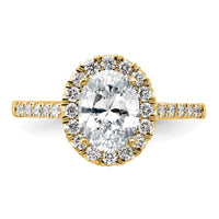 14k 1/2 ct Lab Grown Diamond VS/SI+ G+ 1 1/2 ct Center Oval Semi Eng Ring