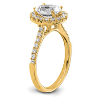 14k 1/2 ct Lab Grown Diamond VS/SI+ G+ 1 1/2 ct Center Oval Semi Eng Ring